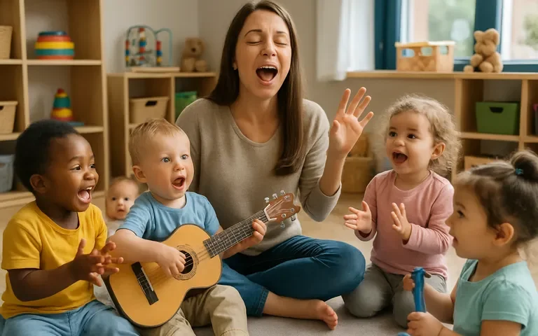 Zingen op het kinderdagverblijf: liedjes voor taal, ritme en groepsgevoel