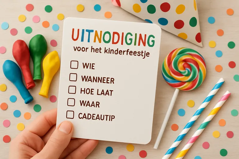 Wat hoort er in een uitnodiging voor een kinderfeestje?